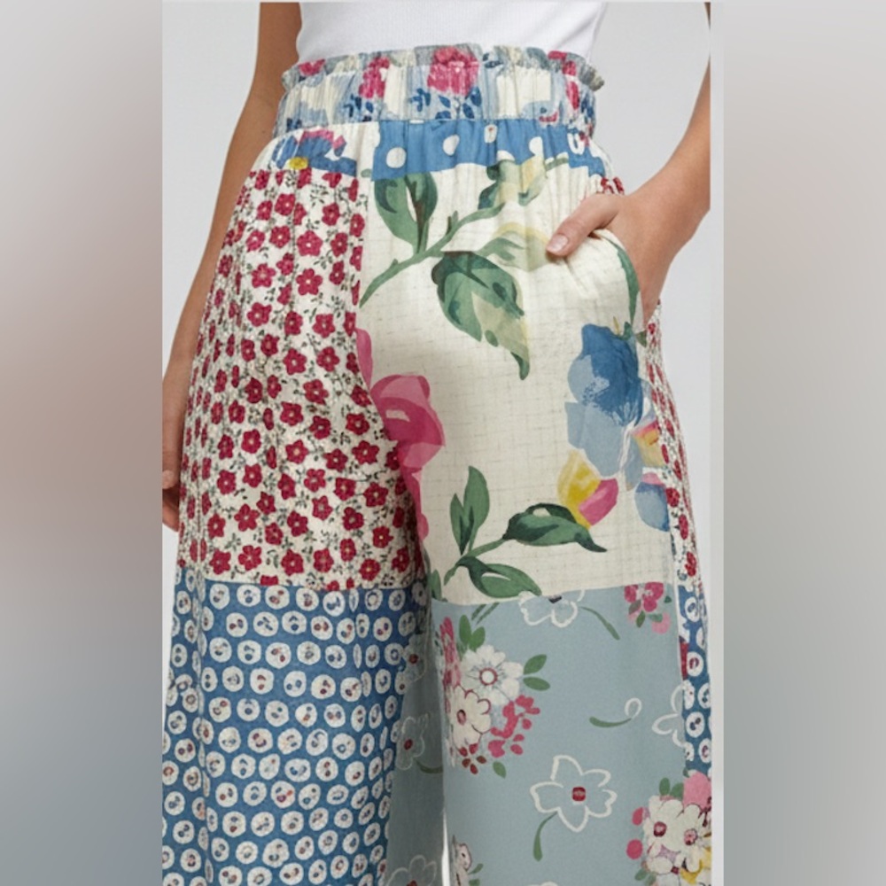 Boho Flowy Floral Wide Leg Pants - Picture 7 of 10